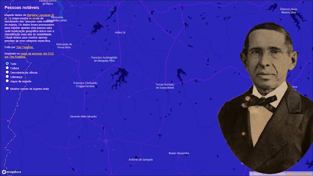 Mapa interativo mostra Senador Pompeu como a pessoa mais notável nascida em Santa Quitéria