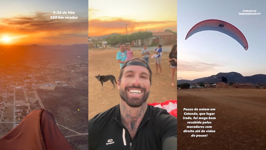 Atleta faz voo de parapente de 320 km e pousa em Catunda, com recepção dos moradores