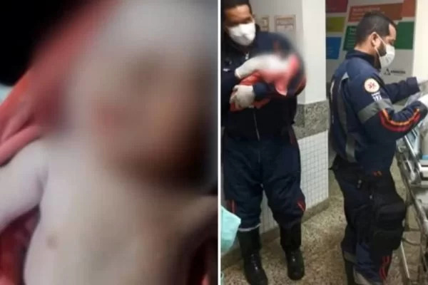Mulher encontra bebê abandonado dentro de balde ainda com o cordão umbilical