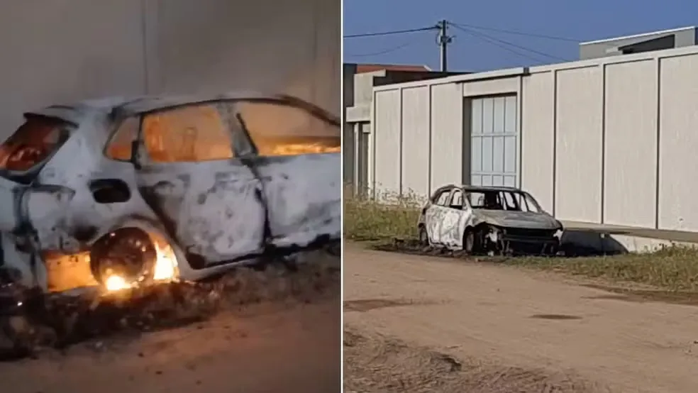 Criminosos fazem refém, roubam dinheiro, atiram e queimam carro