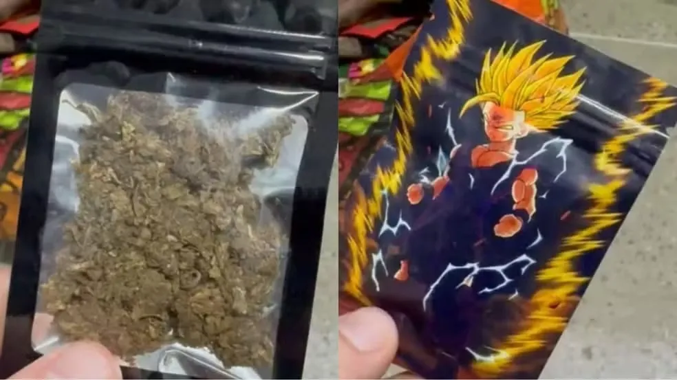 Maconha embalada com personagem de anime é apreendida no Ceará