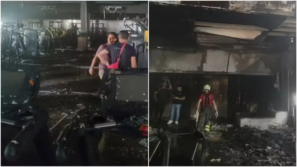 Incêndio destrói academia no Ceará