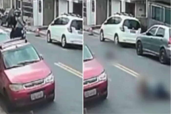 Motoqueiro atropela criança e avô ao empinar moto; homem morre