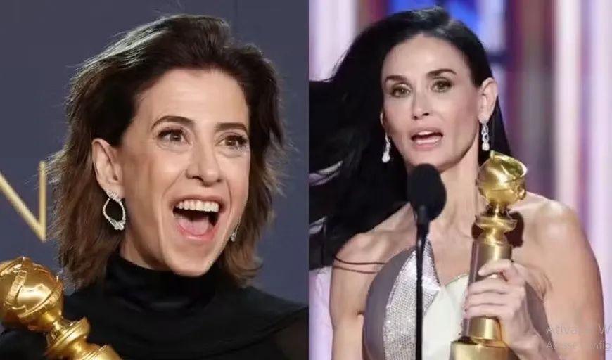 As lições de vida de Fernanda Torres e Demi Moore após serem premiadas no Globo de Ouro