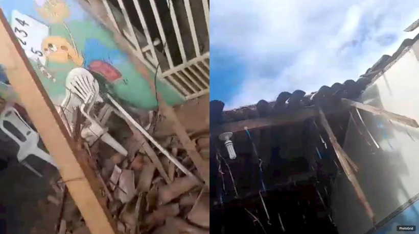 Parte do telhado de uma escola municipal desaba em cidade no Ceará