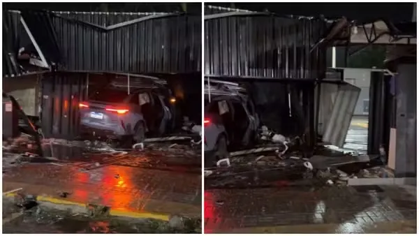 Motorista alcoolizado atropela grávida e destrói barbearia em acidente de carro