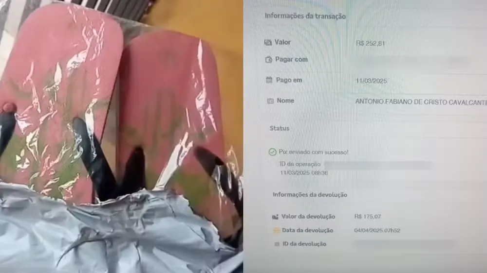 Pai compra berço para o filho pela internet mas recebe par de chinelos no Ceará