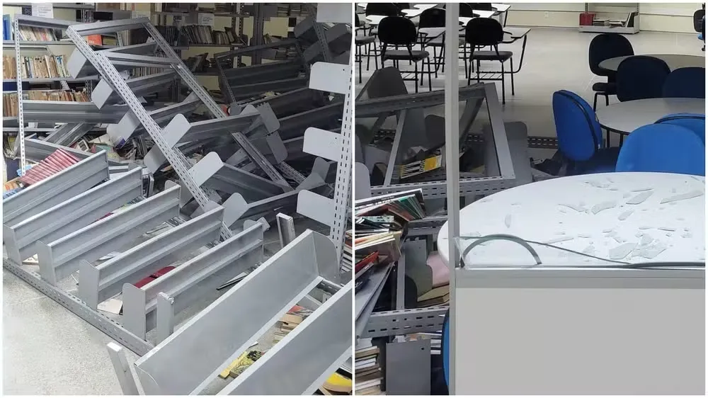 Biblioteca da UFC é invadida e vandalizada durante Sexta-feira Santa; suspeito fugiu