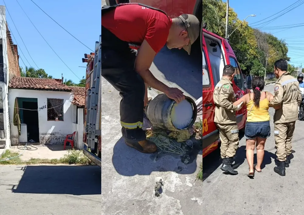 Gás de cozinha provoca incêndio e deixa mulher com queimaduras no Ceará